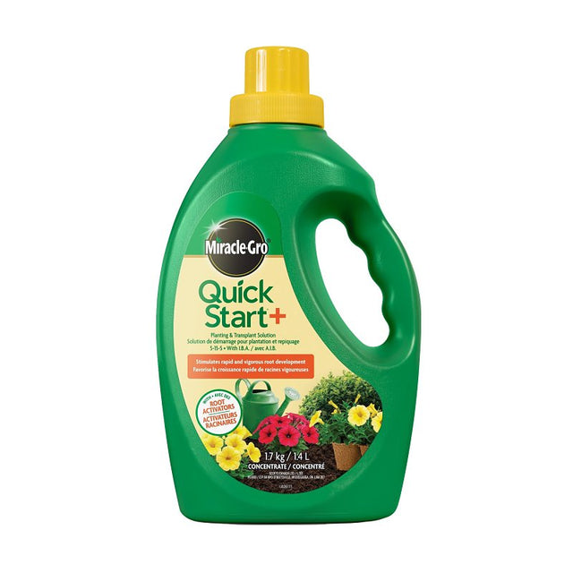 Miracle-Gro Quick Start+ 3422106 Planting and Transplant Solution, 1.4 L, Liquid, 5-15-5 N-P-K Ratio