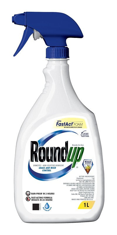Roundup 5015112 Non-Selective Herbicide, Liquid, Clear to Turbid, 1 L