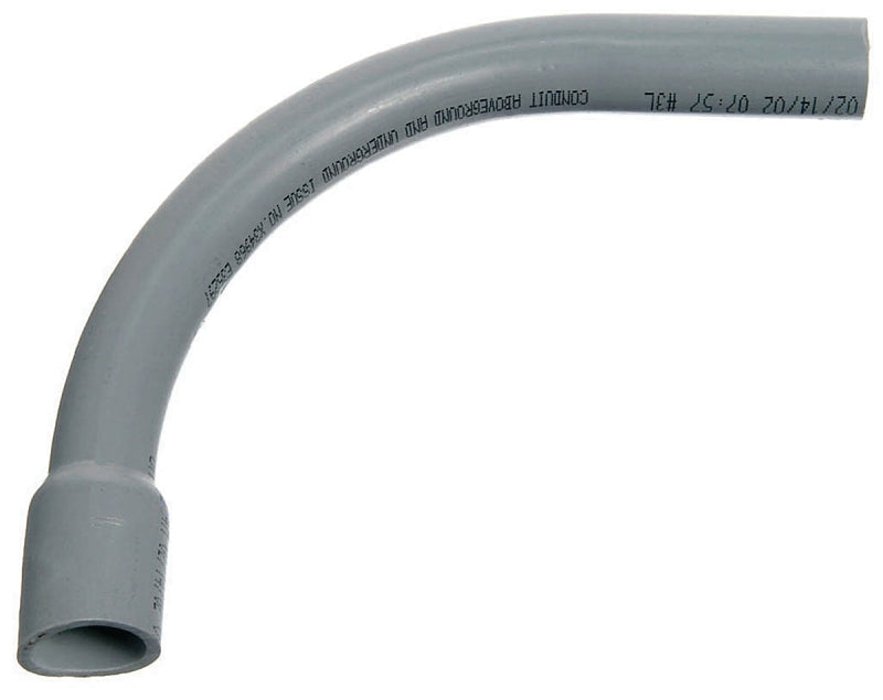 Carlon UA9DJB-UPC Elbow, 90 deg Angle, 2 in Bell End, PVC, Gray, 1/PK