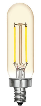 GE 93129850 Light Bulb, Decorative, T8 Lamp, 25 W Equivalent, E12 Candelabra Lamp Base, Dimmable, Amber