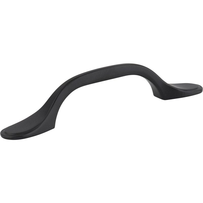 KasaWare K9973MB-8 Spoon Foot Cabinet Pull, 5 in L Handle, 15/16 in Projection, Zinc, Matte Black