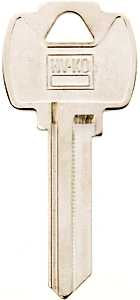 Hy-Ko 11010FR2 Key Blank, Brass, Nickel, For: Fort Cabinet, House Locks and Padlocks, Pack of 10