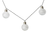 Boston Harbor 27101 Solar Crackle Glass Ball String Light, Ni-MH Battery, AA Battery, 10-Lamp, LED Lamp, Clear