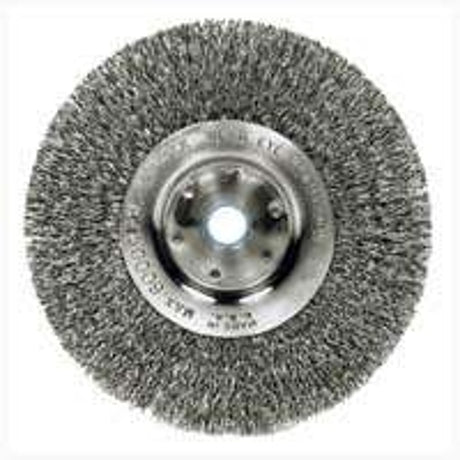 Weiler 36407 Wire Wheel Brush, 6 in Dia, 1/2 to 5/8 in Arbor/Shank, Crimped Bristle, Steel Bristle