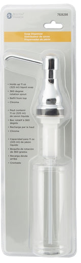 Boston Harbor TOBI22040001CP Soap Dispenser, 11 oz, PE, Chrome, Chrome, Press, Top Mounted