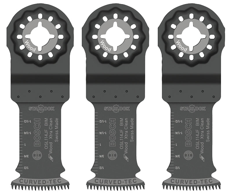 Bosch Starlock OSL114JF-3 Oscillating Blade, 1-1/4 in, Bi-Metal, For: OIS Compatible Tools, Bosch, Rigid and Others