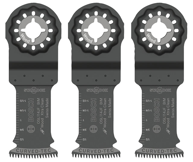 Bosch Starlock OSL114JF-3 Oscillating Blade, 1-1/4 in, Bi-Metal, For: OIS Compatible Tools, Bosch, Rigid and Others