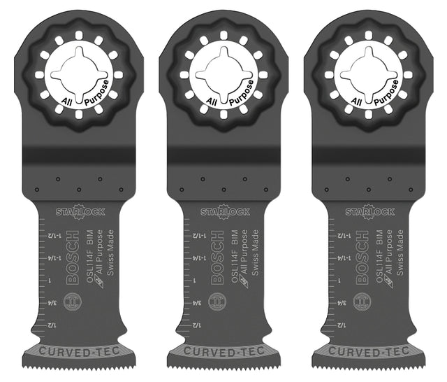 Bosch Starlock OSL114F-3 Oscillating Blade, 1-1/4 in, Bi-Metal, 3/PK