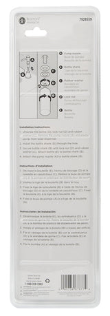 Boston Harbor TOBI22040002NP Soap Dispenser, 11 oz Capacity, PE, Brushed Nickel, Brushed Nickel, Press