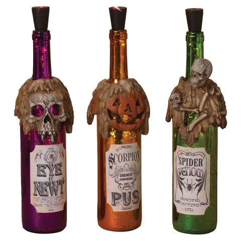 Gerson 13.5 in. Smoking Bottles Halloween Decor, Pack of 12