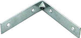 ProSource CB-Z08-013L Corner Brace, 8 in L, 8 in W, 1-1/8 in H, Steel, Zinc-Plated, 5 mm Thick Material, Pack of 5