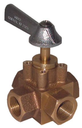 Groco FV-410-X Bronze 4-Way Tank Selector Valve 1″ Full Flow