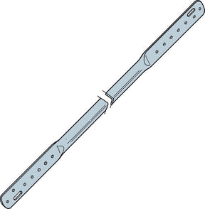 Simpson Strong-Tie TB TB27 Tension Bridging, 27 in L, 1 in W, 2 x 8, 2 x 16 in Post/Joist, Steel, Galvanized, Pack of 50