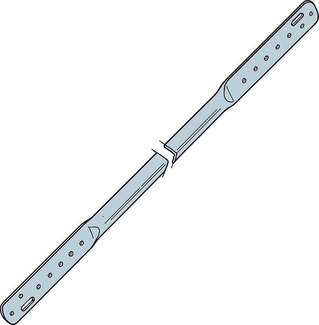 Simpson Strong-Tie TB TB27 Tension Bridging, 27 in L, 1 in W, 2 x 8, 2 x 16 in Post/Joist, Steel, Galvanized, Pack of 50