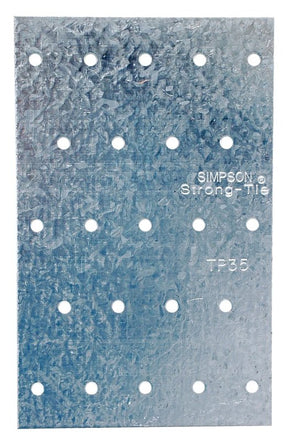 Simpson Strong-Tie TP Series TP35 Tie Plate, 5 in L, 3-1/8 in W, 0.035 in Thick, Steel, Galvanized, Pack of 100