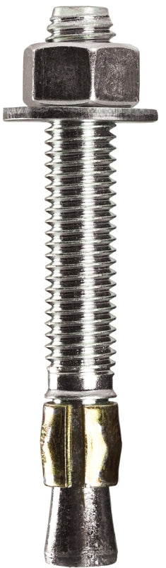 Cobra Anchors 502G Wedge Anchor, 1/2 in Dia, 4-1/4 in L, Steel, Plated
