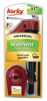 Korky 818Z Fill Valve and Flapper Kit, Rubber Body, Black/Red, Anti-Siphon: Yes