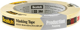 Scotch 2020-.75A Masking Tape, 60 yd L, 3/4 in W, 0.005 in Thick, Crepe Paper/Rubber Backing, Beige