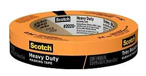 Scotch 2020+OR24 Masking Tape, 60 yd L, 0.94 in W, Crepe Paper Backing, Orange