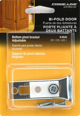 Prime-Line N 6543 Adjustable Bi-Fold Door Bottom Pivot Bracket, Steel, Zinc