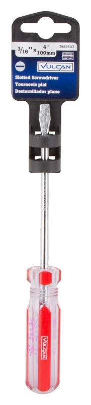 Vulcan TB-SD02 Screwdriver, 3/16 in Drive, Slotted Drive, 7 in OAL, 4 in L Shank, Plastic Handle