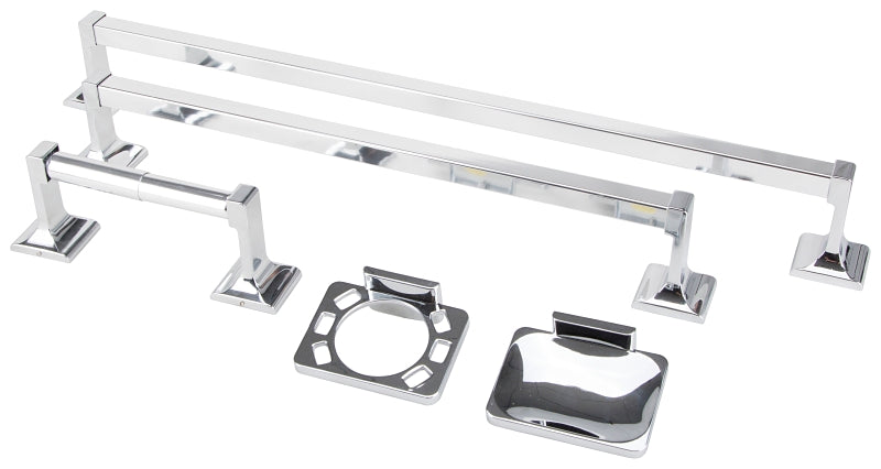 Boston Harbor PBC001A-3L Bath Accessory Set, Chrome, 5-Piece, For: Bathroom