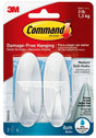 Command 17081B Designer Hook, 3-1/8 in L x 1-1/8 in W x 1-1/8 in H Dimensions, 5/8 in Opening, 3 lb, 2-Hook, Plastic
