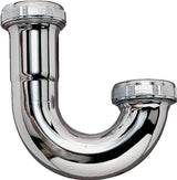 Plumb Pak PP1CP J-Bend without Cleanout, 1-1/4 in, Slip-Joint, Brass, Chrome-Plated