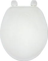 Bemis 70AR000 Toilet Seat, 16 in L, 14-1/2 in W, Round, Plastic, White, Adjustable Hinge