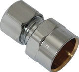 Plumb Pak PP79PCLF Tube Adapter, 1/2 x 3/8 in, Sweat x Compression, Chrome-Plated