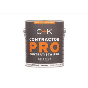 C+K Contractor Pro Semi-Gloss Tint Base Neutral Base Paint Exterior 1 gal, Pack of 4