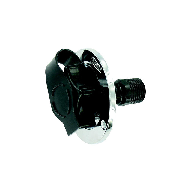 Valterra A01-0165VP Black Flush Mount Die Cast Flange Plastic Check Valve RV Water Inlet - Includes Screws, Putty Tape &amp; Teflon Tape