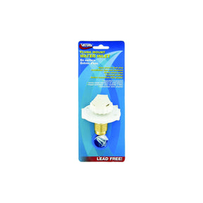 Valterra White Flush Mount FPT Brass Check Valve RV Water Inlet - Includes Screws, Putty Tape & Teflon Tape