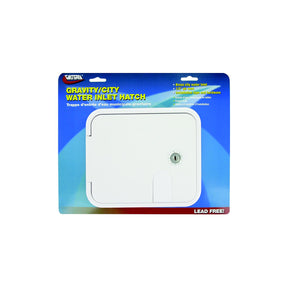 Valterra Gravity Brass City 1/2″ Air Vent RV Water Inlet & Lockable Hatch & Includes Hardware & Installation Tape, White