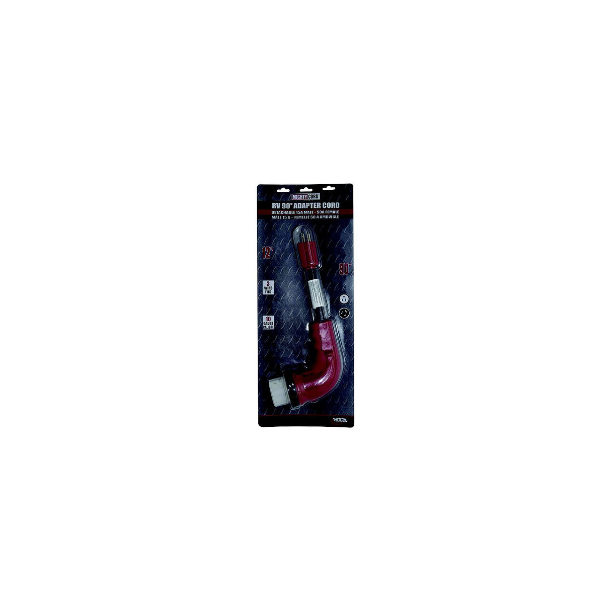 Valterra Mighty Cord 90° Adapter Cord, 15AM-50AF, Carded