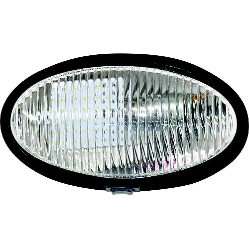 Valterra DG71259VP Oval Porch Light w/Switch, Black w/Clear Lens