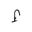 Valterra PF231780 8″ Premium Slimline Single Handle Pull Down Kitchen Faucet, Matte Black w/Gold Handle