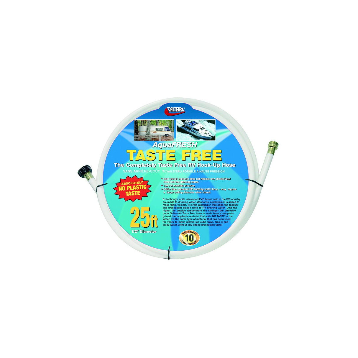Valterra W01-0004 White 120 PSI 1/2″ x 25' Taste Free RV Drinking Water Hose