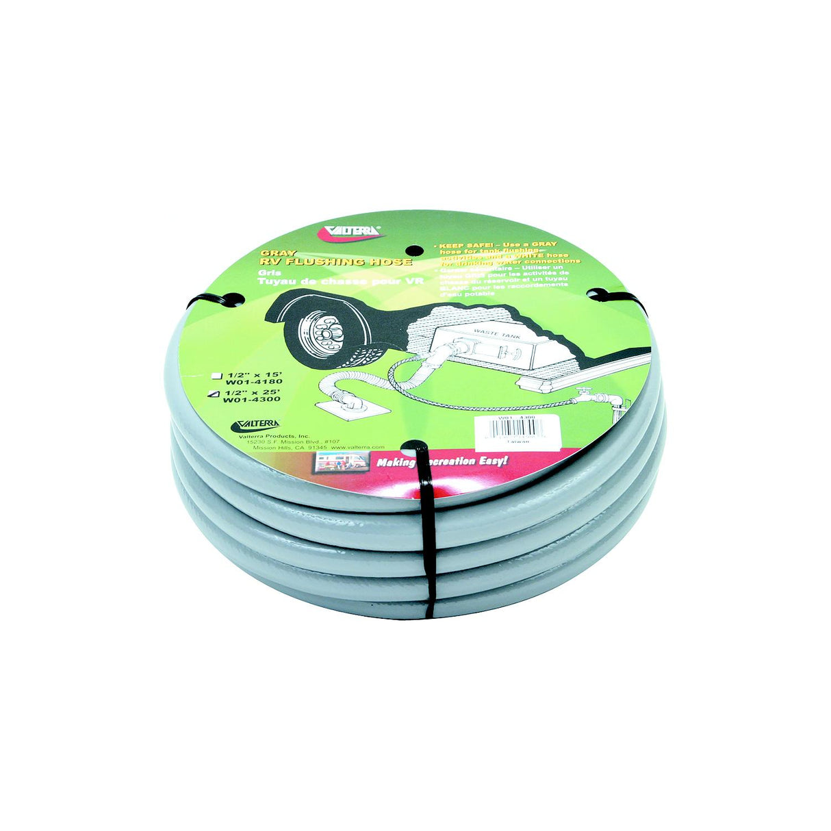 Valterra W01-4300 Gray 1/2″ x 25' RV Waste Tank Flushing Hose