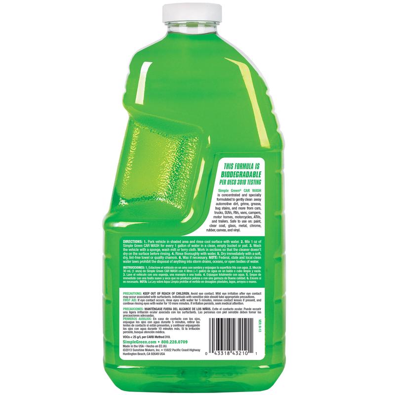 Simple Green 0210000643210 Car Wash, 67.6 oz, Liquid, Chamomile