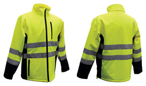 Boss Hi-Vis Yellow Polyester Rain Jacket L