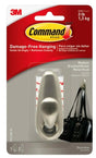 Command Forever Classic Series FC12-BN Decorative Hook, 3 lb, 1 -Hook, Metal, Brushed Nickel