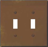 Eaton Wiring Devices PJ2B Wallplate, 4-7/8 in L, 4.94 in W, 2 -Gang, Polycarbonate, Brown, High-Gloss, Pack of 20