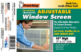 Frost King W.B. Marvin AWS1033 Window Screen, 10 in L, 19 to 33 in W, Aluminum