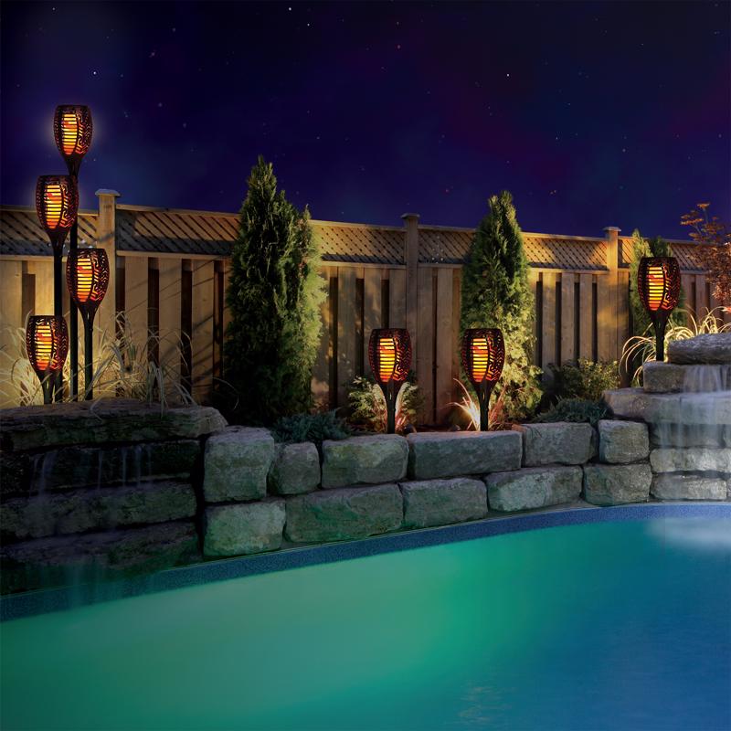 Shawshank LEDz Black Ceramic 12-36 in. Round Garden Torch 1 pc