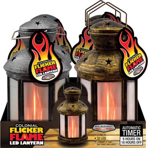 Blazing LEDz 8.5 in. Plastic Colonial Flicker Flame Assorted Flameless Lantern, Pack of 6