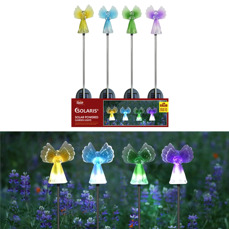Alpine Assorted Plastic 35.43 in. H Angel Solar Garden Stake, Pack of 16