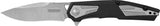 Kershaw Tremolo Series 1390 Pocket Knife, 3-1/8 in L Blade, Steel Blade, Contoured Handle, Black/Silver Handle