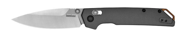 Kershaw Iridium Series 2038 Pocket Knife, 3.4 in L Blade, Carbon Steel Blade, Black/Gray Handle