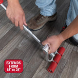 Roberts 10-955 Extendible Floor Roller, 3 in Dia Roller, 7-3/8 in W Roller, Steel Roller, Twist-Lock Handle